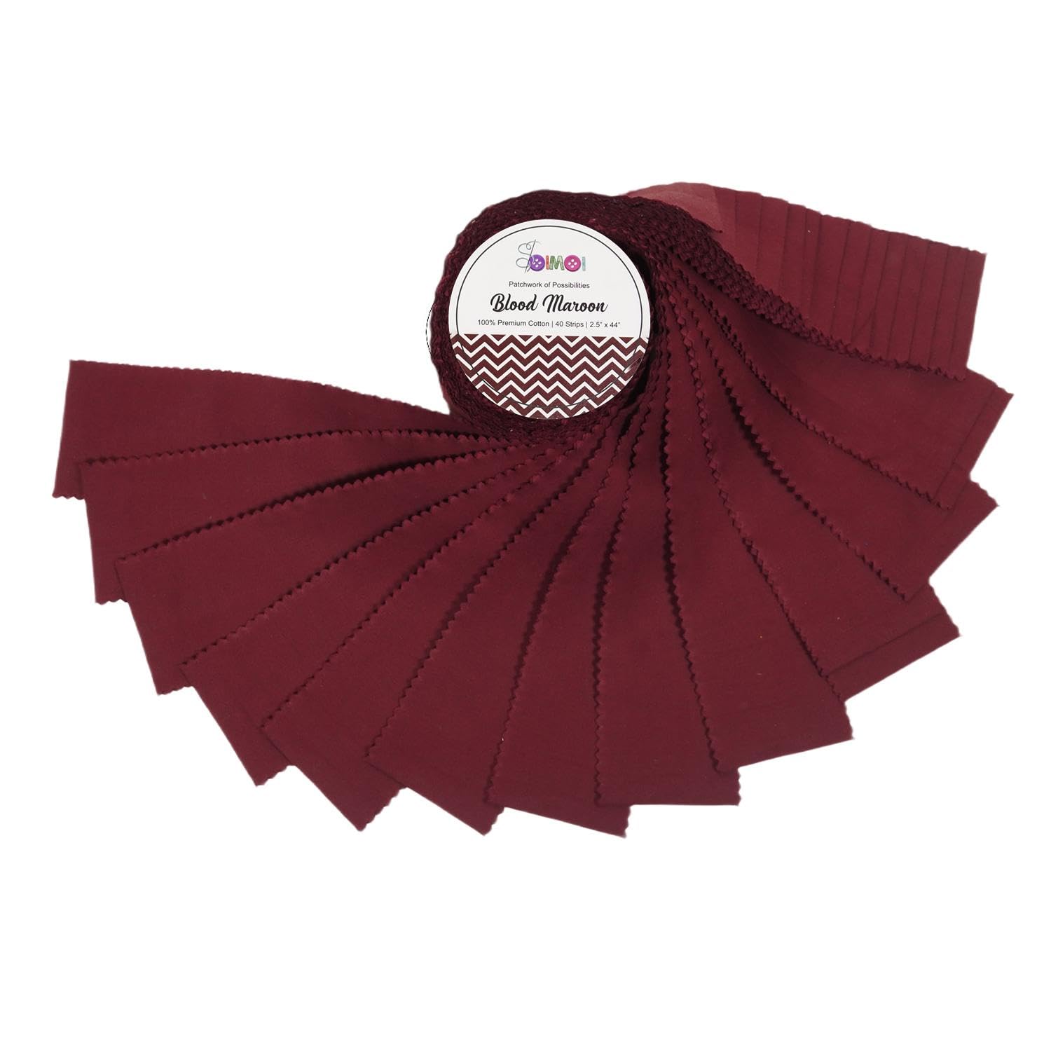 Soimoi Solid Jelly Roll 2.5" Fabric Strips for Quilting, Precut for DIY, 40 Strip Assorted Bundle, Jelly Roll for Scrapbooking, Perfect Quilting Fabric for Sewing, Home Decor - Blood Maroon-image-27