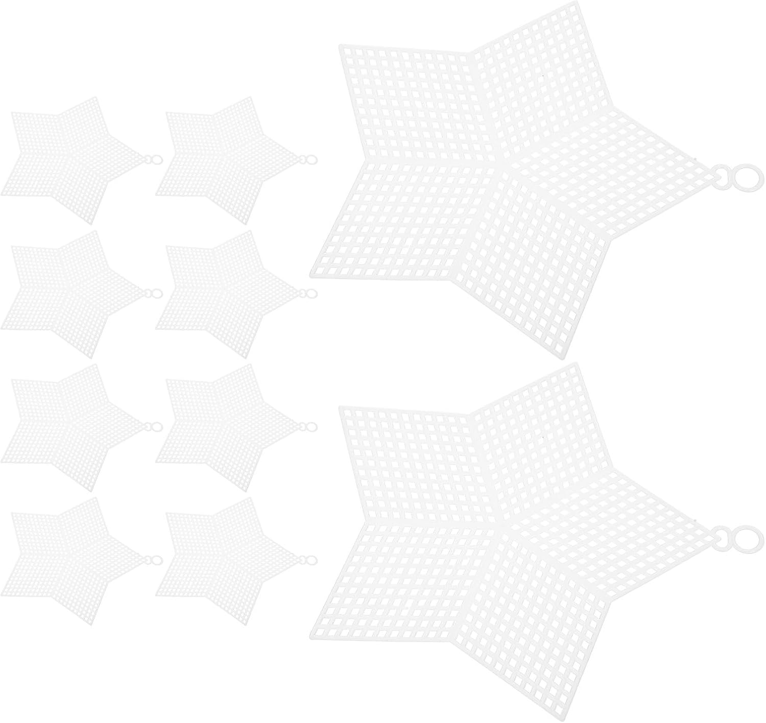 FUOYLOO Plastic Canvas Star Sheets 5 White Mesh for DIY Plastic Mesh Sheets for Bag Sewing and Needlework Crafting