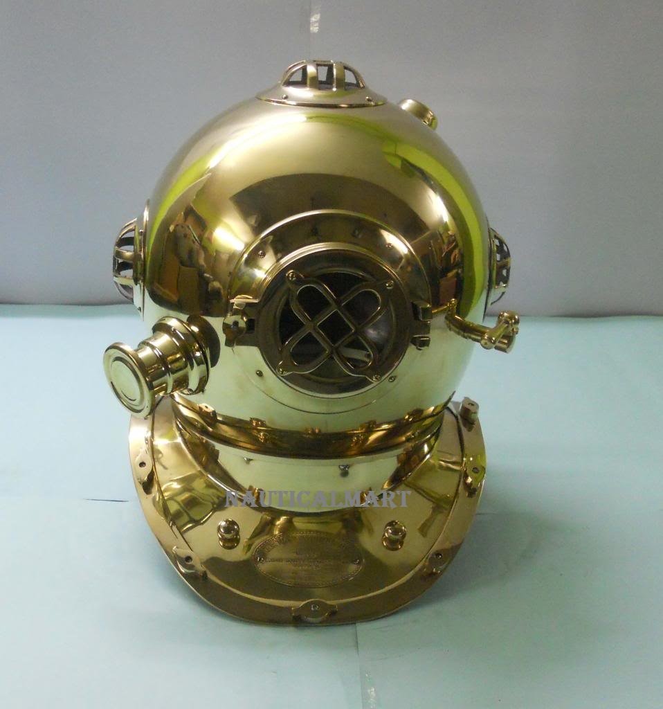 NauticalMart Brass Mark V Divers Helmet US Navy DEEP Water 18
