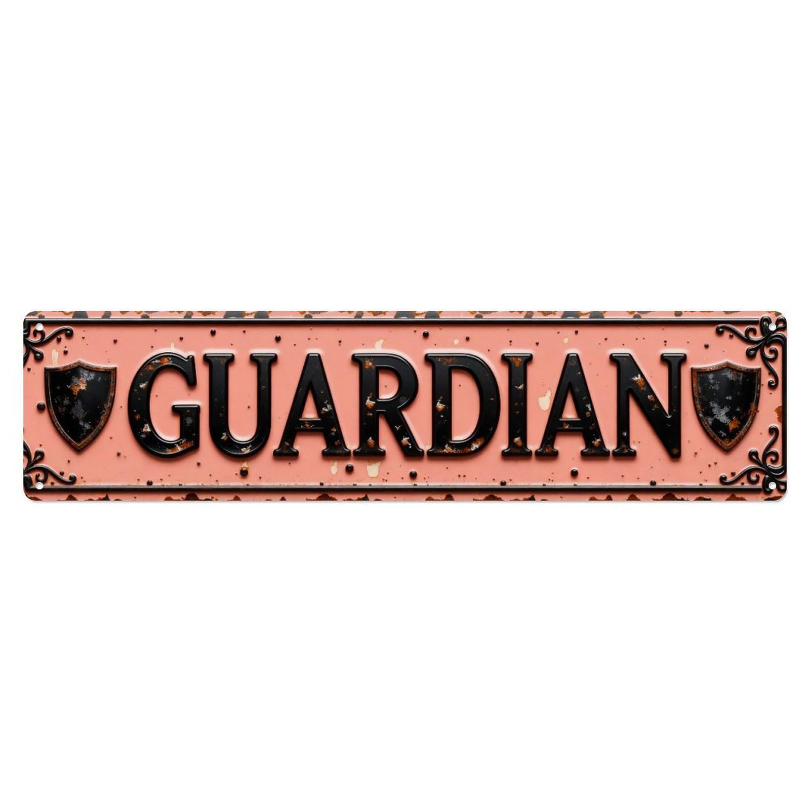 Guardian Shield Vintage Sign Design Metal Tin Sign Plaque