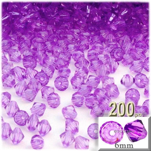 The Crafts Outlet, 200-Pc Acrylic Bicone Beads, Faceted, 6Mm, Clear #TOP6