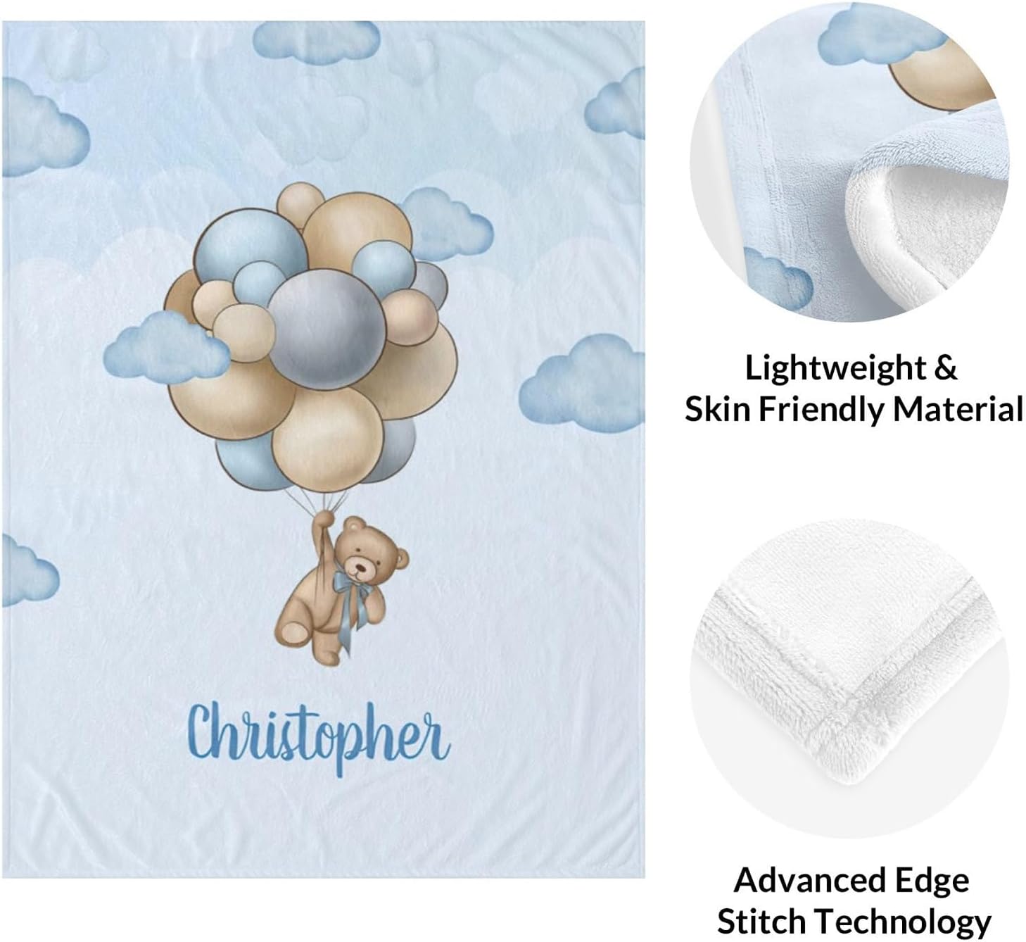 Personalized Baby Blanket with Name Custom Baby Blanket for Girls Baby Girl Gifts Baby Items Newborn Essentials Soft Recieving Blanket Flannel Warm Cozy Bed Blanket for Couch/Nap/Travel - 60x80 Inches