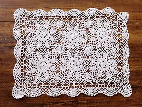 Laivigo Handmade Crochet Lace Table Cloth Doilies Doily,Rectangle,20 x 24 Inch,White by Laivigo - Image 7