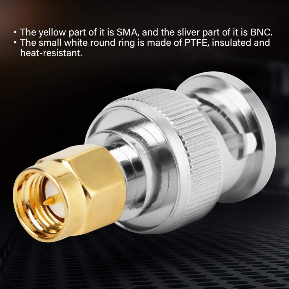 Akozon 2 sztuk SMA do BNC adapter męski na męski złącze rf adapter koncentryczny konwerter testowy do koncentrycznego kabla antenowego skaner radiowy radio szynka CB Radio
