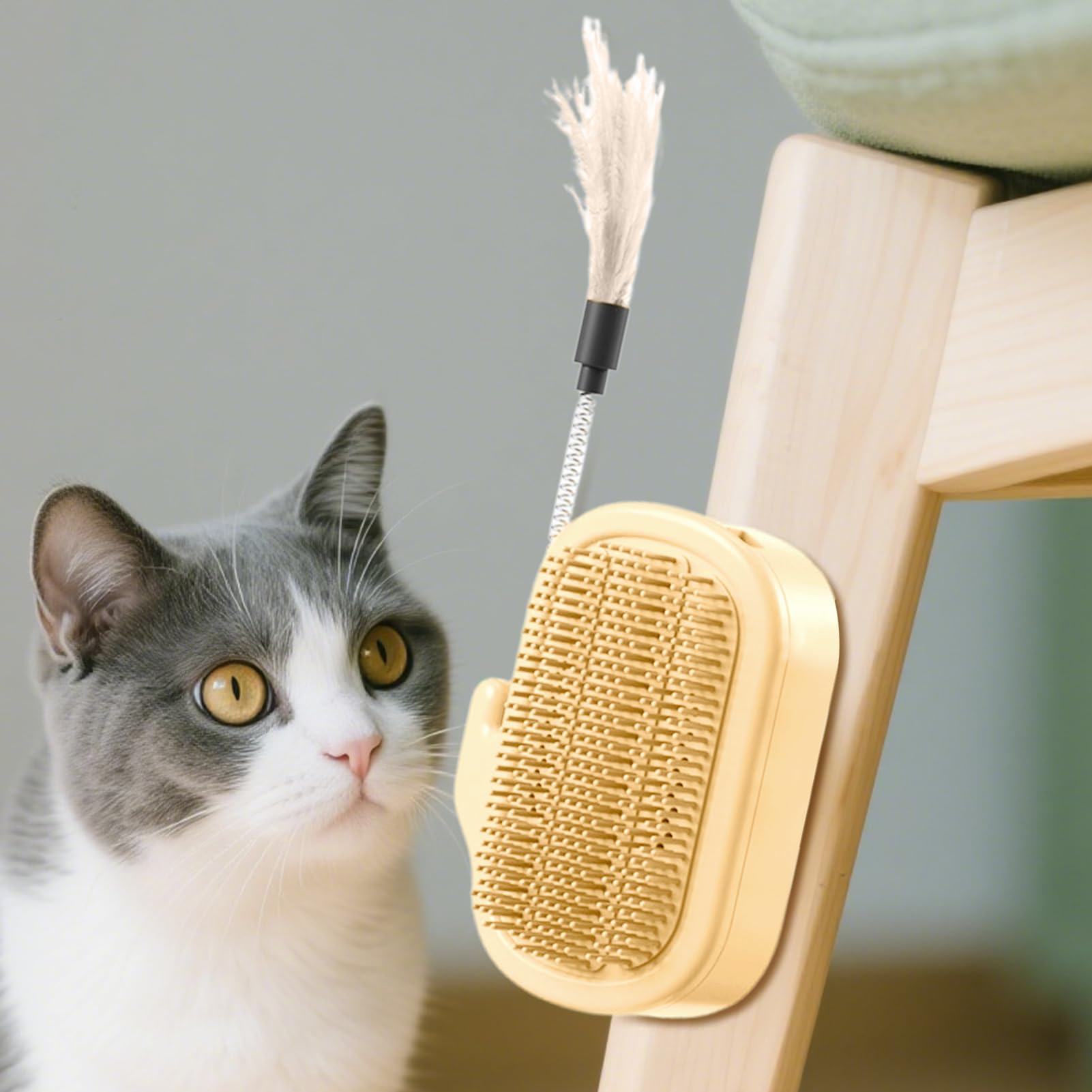 Kratzecke für Katzen – Eckkratzer mit Selbstwaschlappen und Katzen | Pflegezubehör für Tiere Massagekamm für Möbel Haus Sofa Tisch Kätzchen Kaninchen Innen