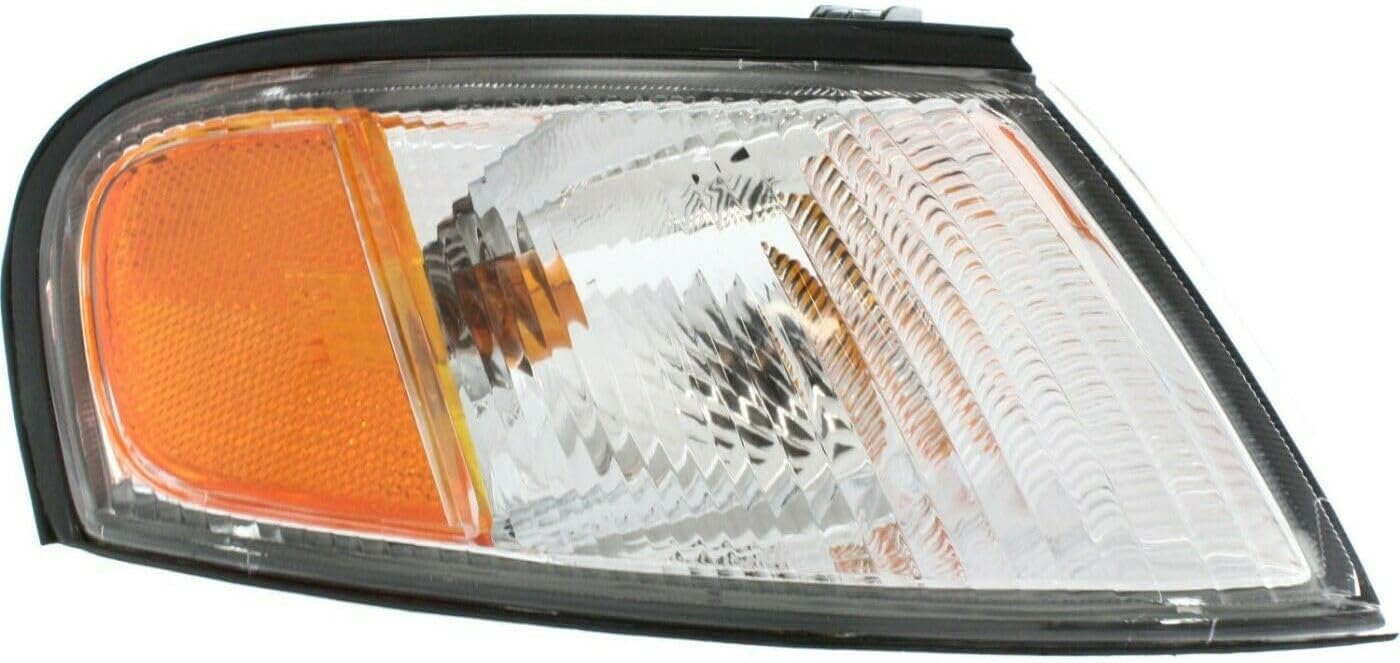 Signal Light Assembly 2pcs Left Right Side Plastic Lens Clear & Amber Lamp Corner & Incandescent with 261209E025 for Nissan for Altima 1998-1999 with Bulbs