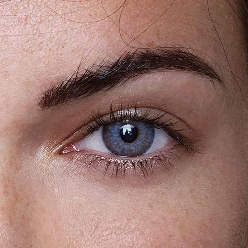 ANESTHESIA Lentilles de contact colorées ADDICT PLATINO - lentilles mensuelles pour 6 mois en bleu ciel & aqua, sans correction de la vue, résultat naturel pour tous les yeux - 1 paire