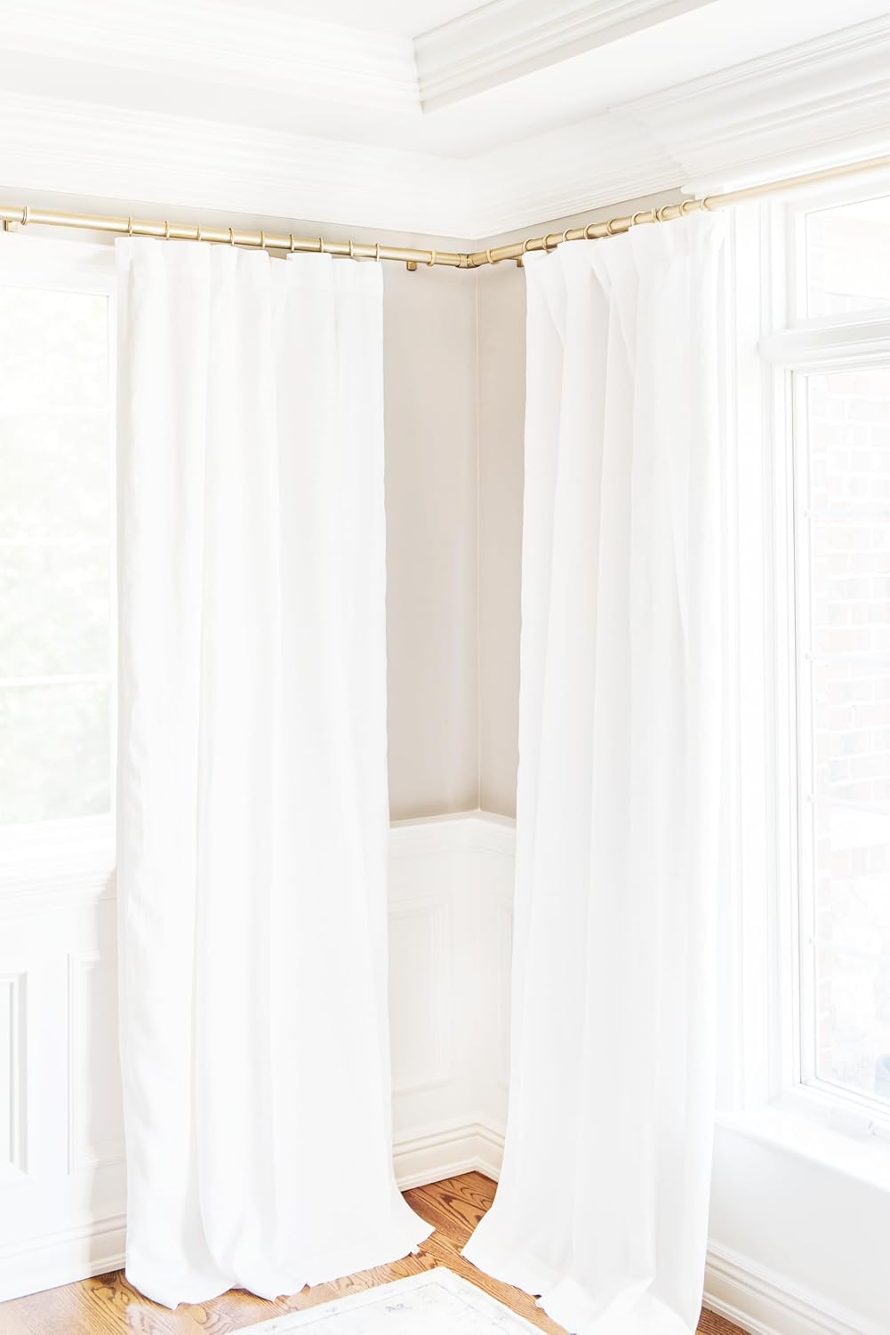 BlastHome® Luxury Corner Connector – Premium Quality, Heavy Metal – Fits Only Signature Collection Curtain Rods (Not Included) – 1 1/4" Large Diameter, Set of 2 - Brushed Gold
