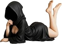 WXXCDB Mysterious Black Robe Queen Resin Statue - Elegant 4.72" Bookshelf Garden Decoration, Fantasy Sculpture Gift