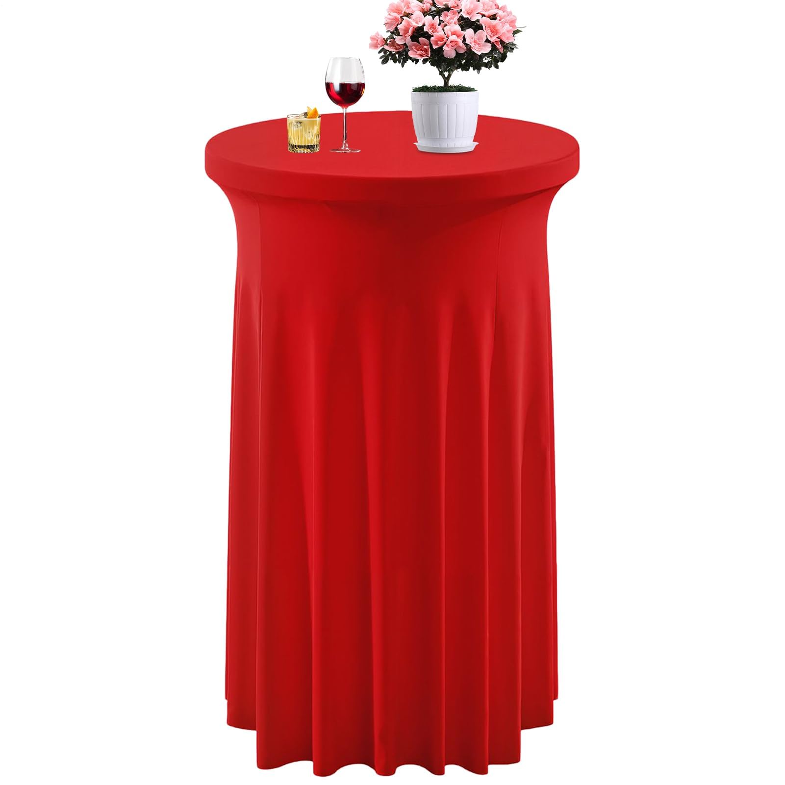 Tovaglia alta elasticizzata per tavoli da cocktail, tovaglie per feste di Natale, eleganti coperture per banchetti per interni ed esterni, matrimoni, bistrot e pub, facili da pulire