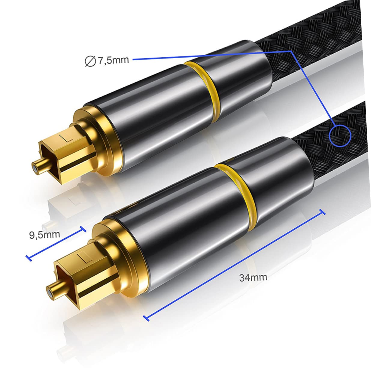 Homoyoyo Câble Audio Optique Numérique Mâle-mâle 15 Mètres en Fibre Optique Protection, Conductivité Améliorée, pour Enregistreurs Vidéo et Équipements Audio