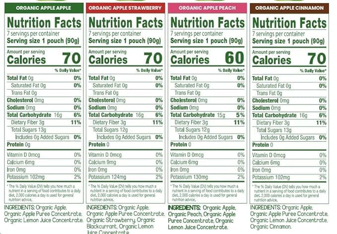 GoG'o Squee'Z Organic Applesauce Pouches, Variety Pack, 3.2oz, 26 Count, Pack of 1
