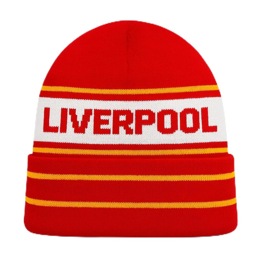 Beyond Happy Unisex Bronx Hat Liverpool Red And White Ski Hat - Stylish Winter Hat For Supporters Of The Merseyside Reds (Uk, Alpha, One Size, )
