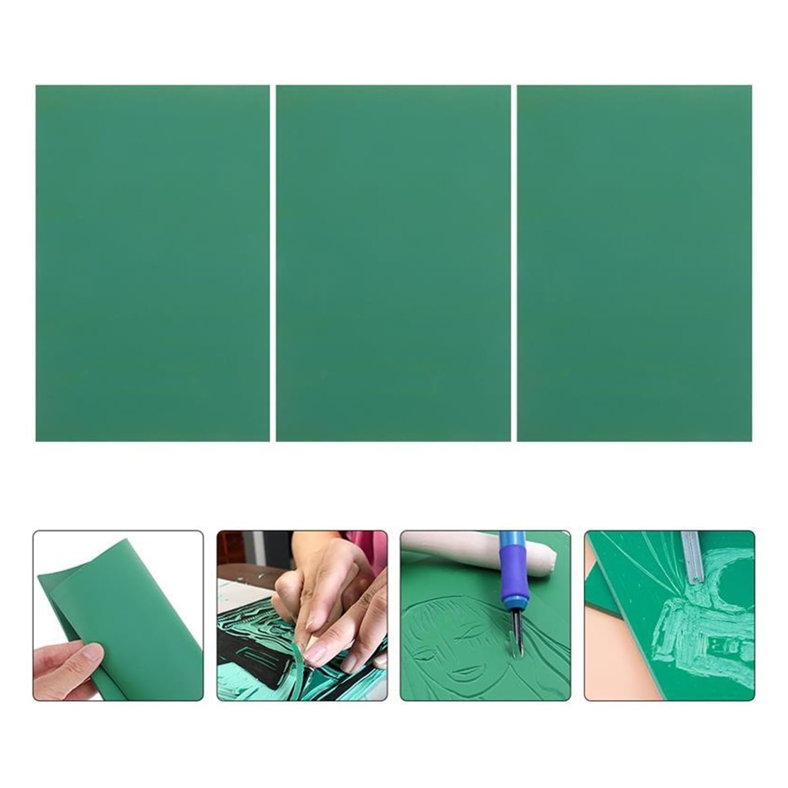 Gummi Schnitzblöcke Linolgravur-Plakette A Graver Crafts Crafting Cutting Pads for Basteln Schnitzen Gummiblock Druckstempel(2pcs A4)