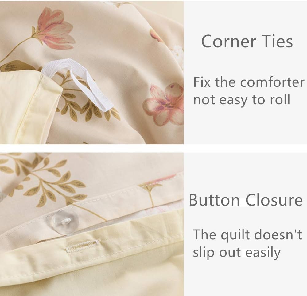 Best Cyber Deals 🔥 WINLIFE Flowers Pattern Duvet Cover Queen - 100% Long Staple Cotton - Farmhouse Style Bedding Set on Beige - Easy Care Comforter Cover with Button Closure & Corner Ties Big Sale WINLIFE Flowers Pattern Duvet Cover Queen - 100% Long Staple Cotton - Farmhouse Style Bedding Set on Beige - Easy Care Comforter Cover with Button Closure & Corner Ties
