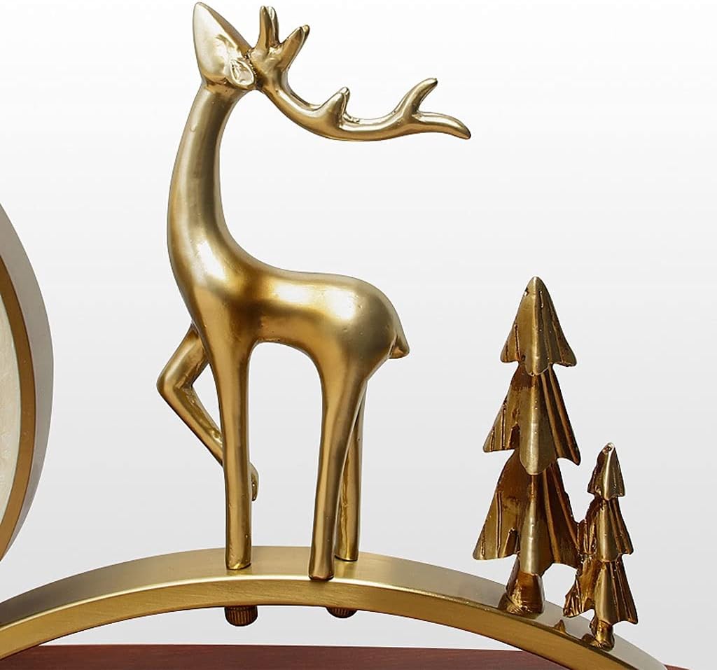 Table Clock Silent Table Clock Imitation Deer Table Clock Home Living Room Bedroom Decoration Desktop Ornaments Table Clock 10.82 Inches Table Clock (Color : B) (A)