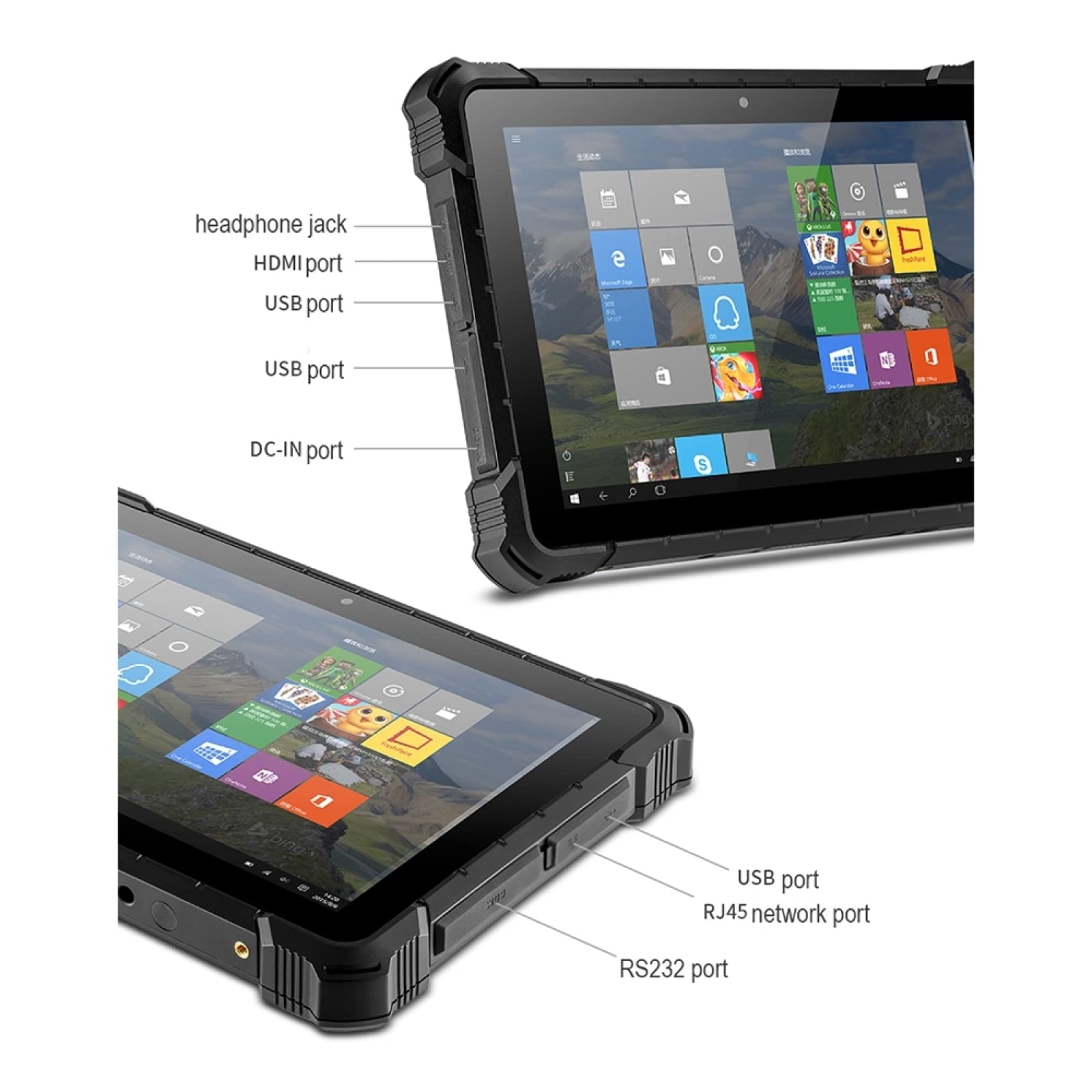 PiPO X4 - Rugged Tablet PC resistente a urti, acqua e polvere (IP67) con Windows 10, 10.1" IPS Full HD, Pentium J4205, 8 GB RAM, Memoria 128 GB, NFC