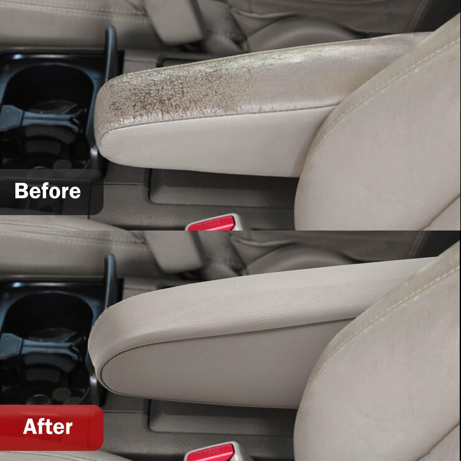 KBH Car Seat Armrest Cover for Lexus GX470 2003 2004 2005 2006 2007 2008 2009, Arm Rest Protector with Elastic Opening, Vinyl Leather Interior Accessories, 1 Pair, Ivory Tan