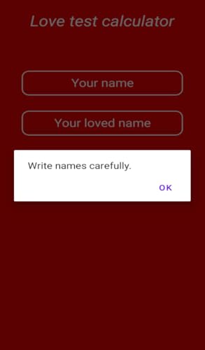 Love test calc