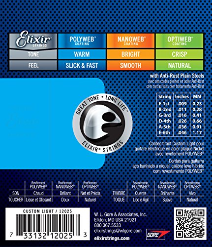 Cordes Elixir® pour guitare électrique avec revêtement POLYWEB®, Custom Light (.009-.046) - Les Beatles, Paul McCartney, John Lennon, RIngo Starr, George Harrison Cordes Elixir® pour guitare électrique avec revêtement POLYWEB®, Custom Light (.009-.046) – Image 3