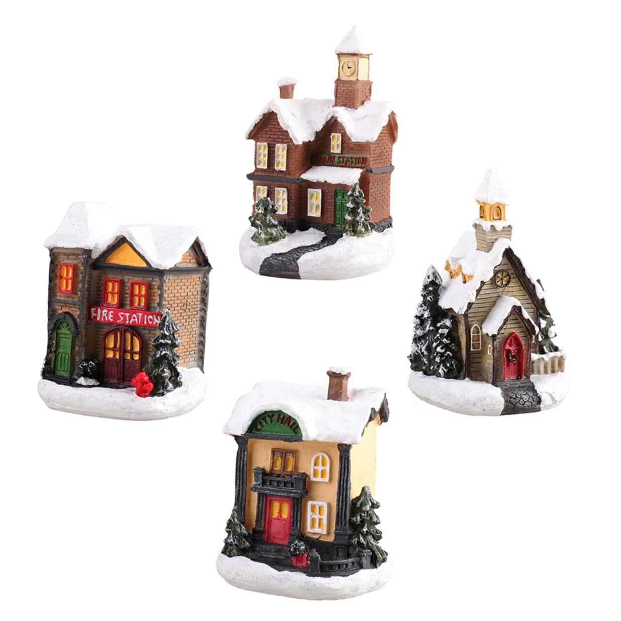 Décoration lumineuse de Noël en résine - Ornement artisanal et clignotant Homoyoyo