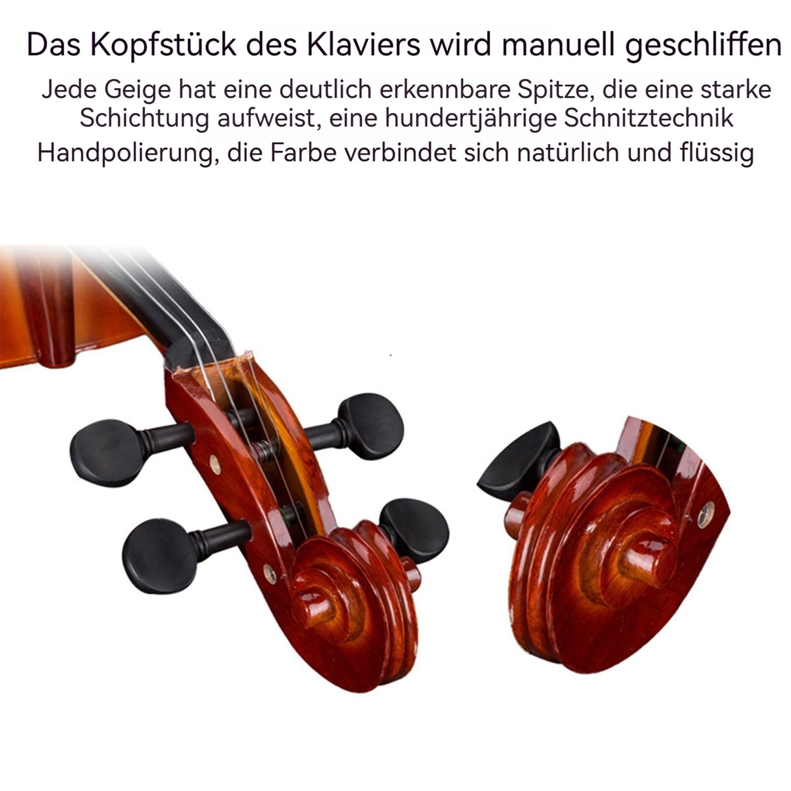 Set per violoncello principianti, per bambini e adulti, con valigetta in acero naturale (1/2)