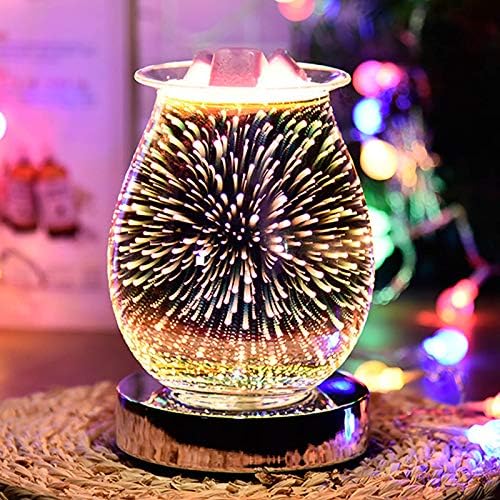 TopHGC Wax Melts Burner Aroma Light, 3D Touch Base Starburst Design Night Light - Plug in Electric Wax Burner for Wax Melts, Oil Burner & Oil Diffuser (Firework)
