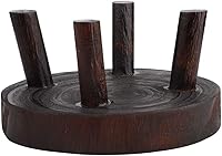 Vista 8 de Taburete de madera para plantas, soporte bajo para plantas, soporte redondo para macetas elevadoras, soportes para múltiples plantas, soporte