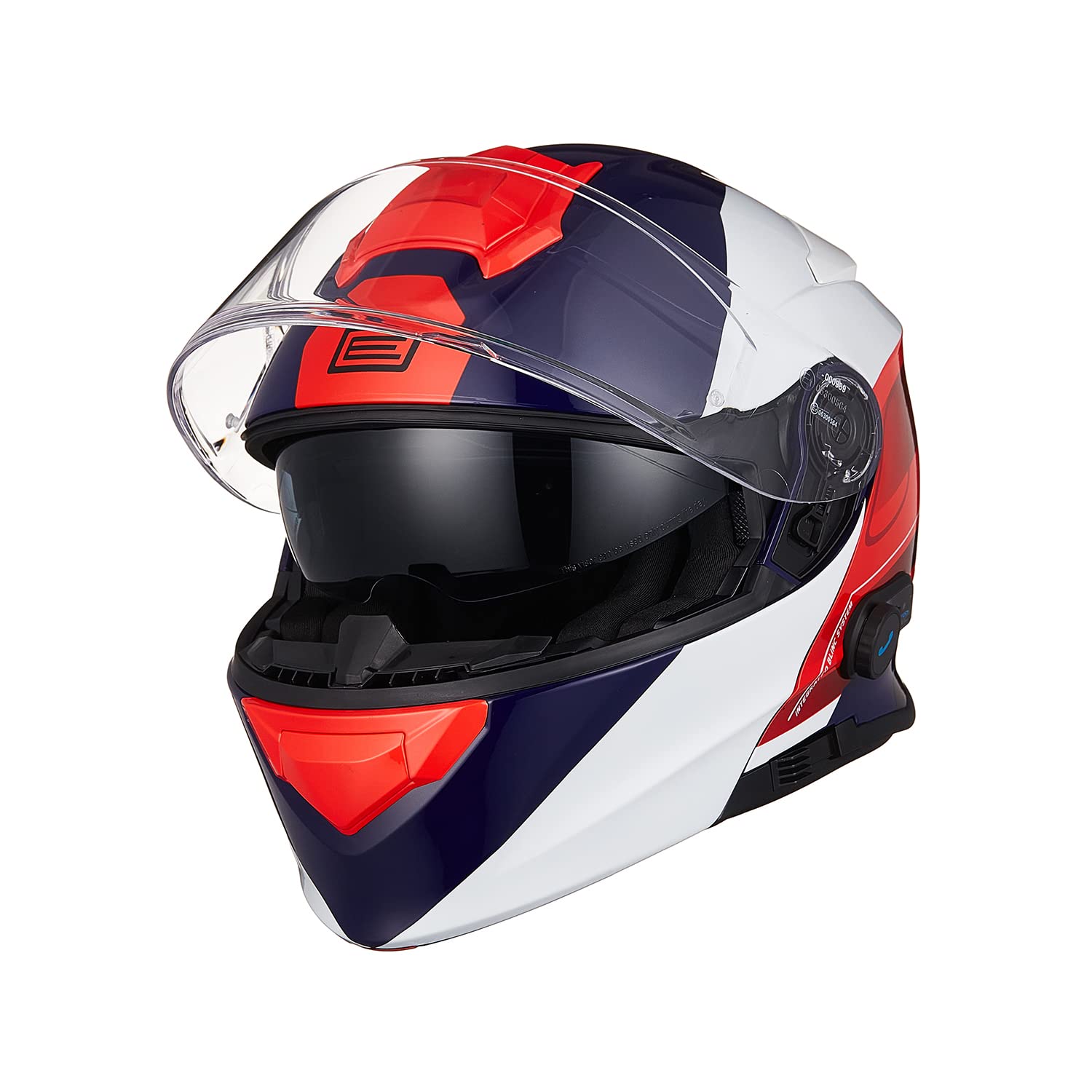 ORIGINE Casque de Moto Bluetooth Casque Modulable Intégral avec Double Visiè Homologué ECE 22-06