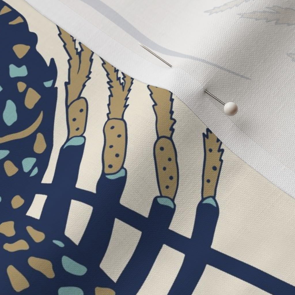 Spoonflower Fabric - Coastal Chic Cream Blue Taupe Cape Cod Nautical Neutral Calm Serene Printed on Petal Cotton Fabric Fat Quarter - Sewing Quilting Apparel Crafts Decor