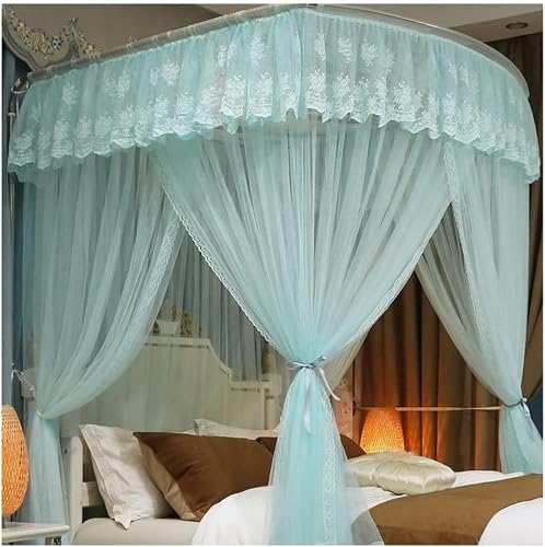 GJMSSMY Summer Bed Canopy Mosquito Net, Romantic Bed Curtains For Single And Double Beds With U-shaped Bracket (colour: White, Size: 200X220CM) (Color : Green, Size : 200X220CM)