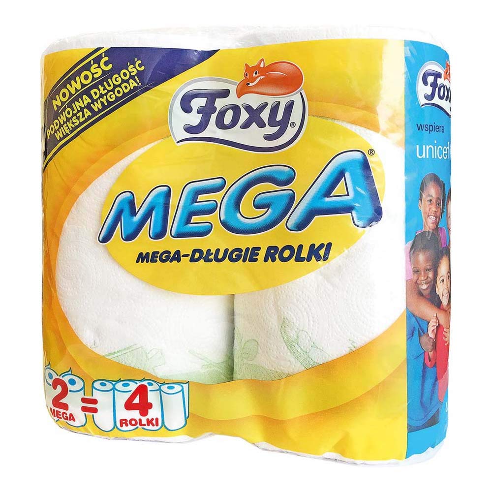 Foxy Mega ‎FOXY-RECMEGA Ręcznik Papierowy, Biały, 2 Rolki