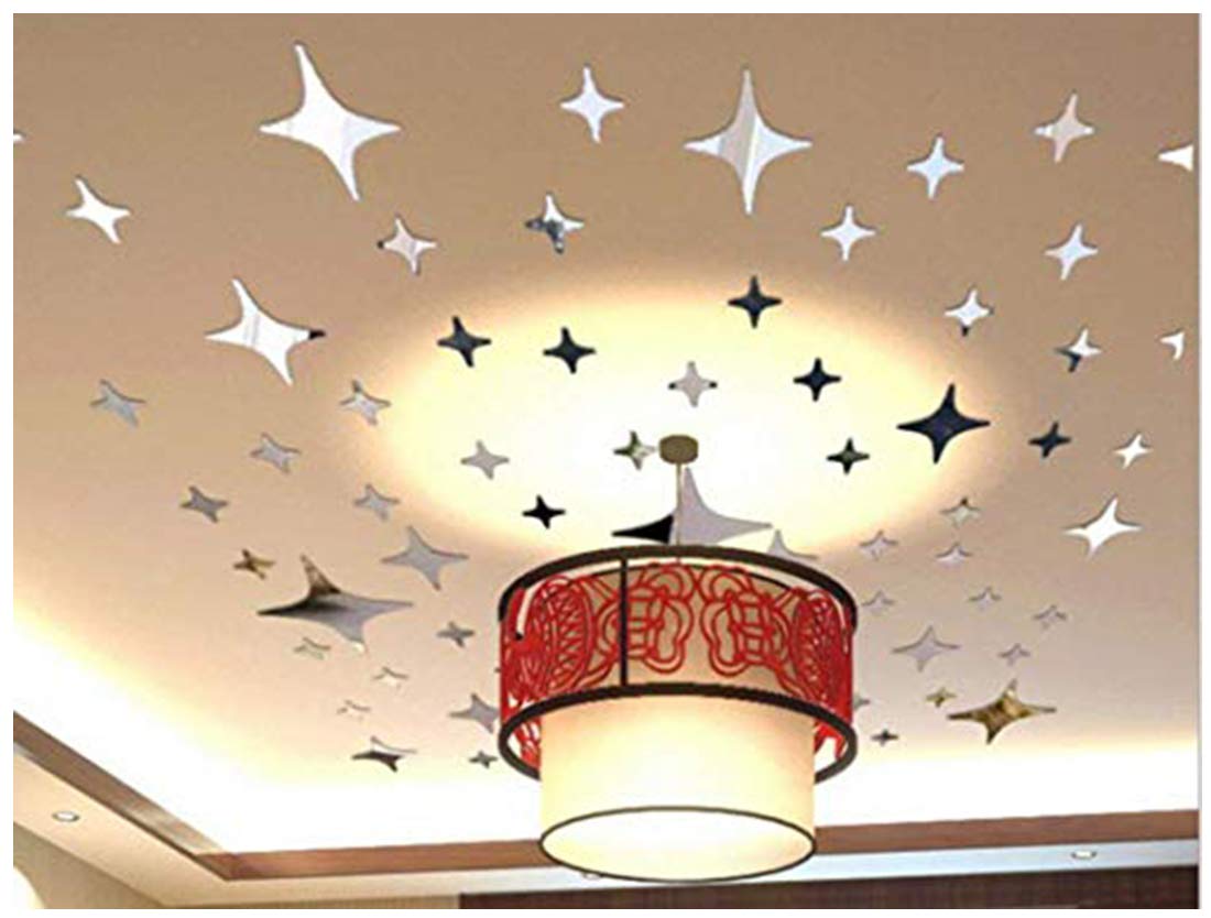 Stickers muraux étoiles 3D au plafond pour créer une ambiance nuit étoilée au salon