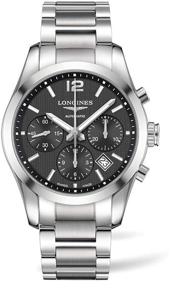 Longines Conquest Classic Men's 41mm Chronograph Date Watch L27864566 :  Amazon.it: Orologi