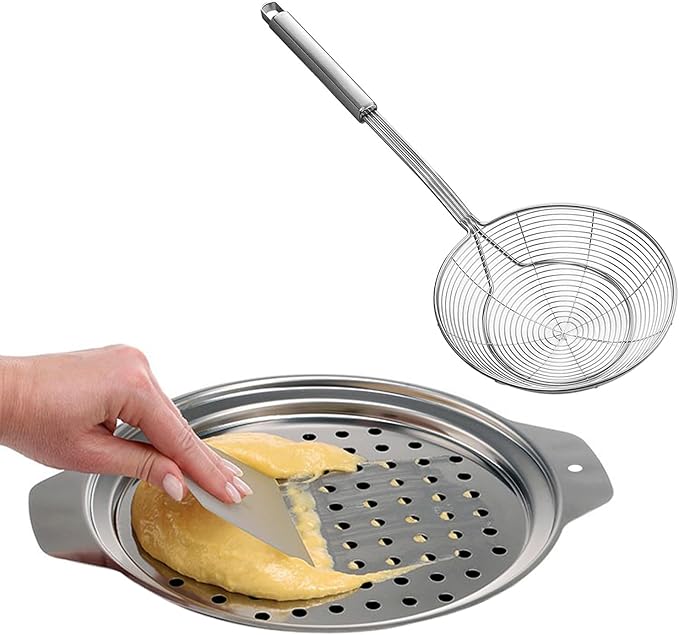 Stainless Steel Spaetzle Maker Lid with Scraper - Stainless Steel