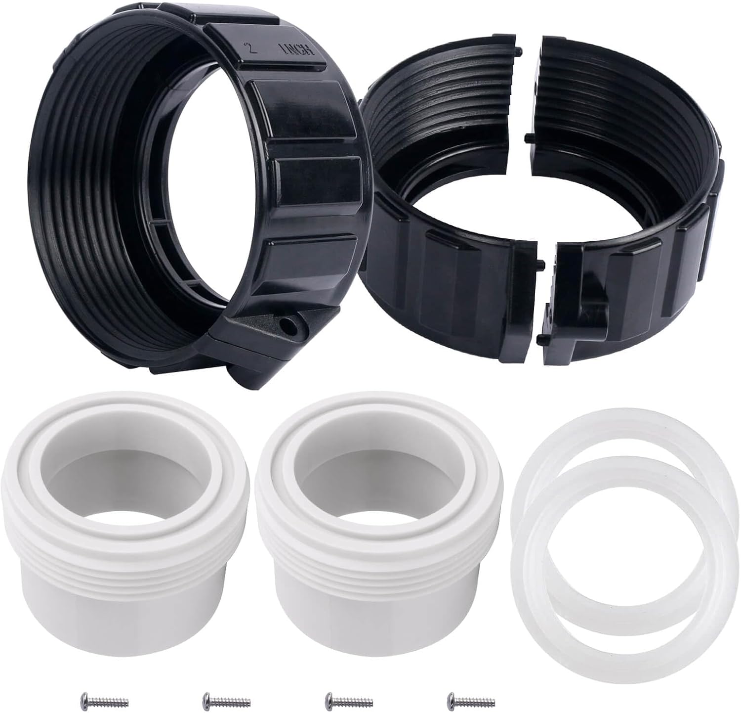 XT Hot Tub Heater Split Nut Union & Tailpiece 2" Adaptor Set of 2