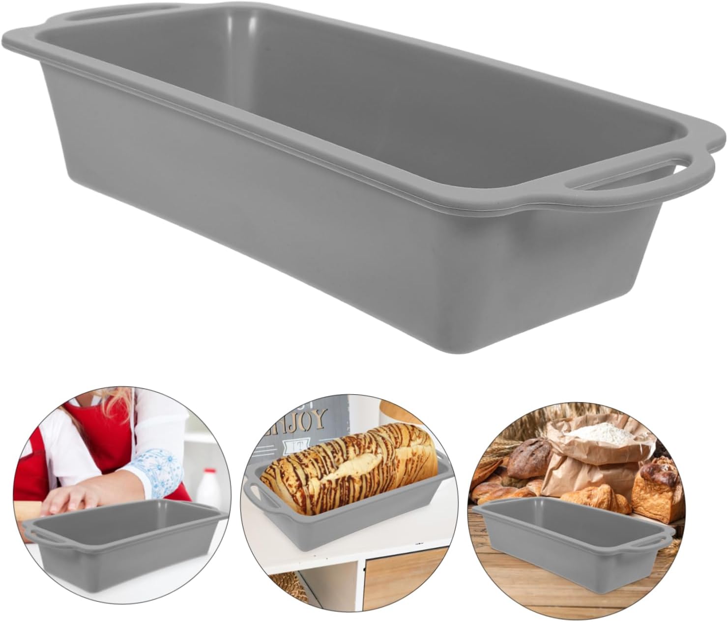 OUNONA Molds Bread Loaf Pan Metal Reinforced Frame Silicone Waffle Mold Bread Cake for Baking