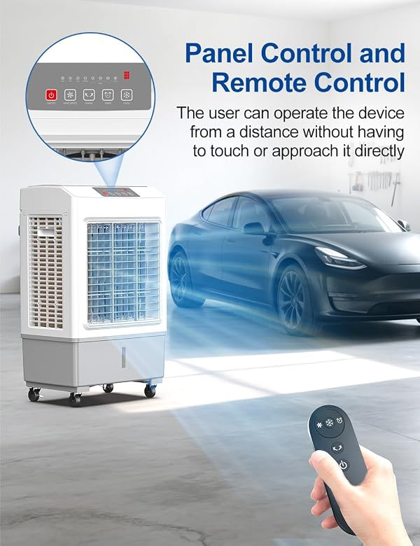 Large Swamp Cooler Air Conditioner, 3 Speeds&3 Ice Boxes, Portable Cooling Fan for Garage Outdoor Indoor Large by AIRTHRYL - Image 17