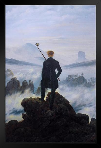 Selfie Wanderer Au Dessus De La Mer De Brouillard Caspar Friedrich Art Humour Art Humour 14x Inches Framed Poster Amazon Fr Cuisine Et Maison