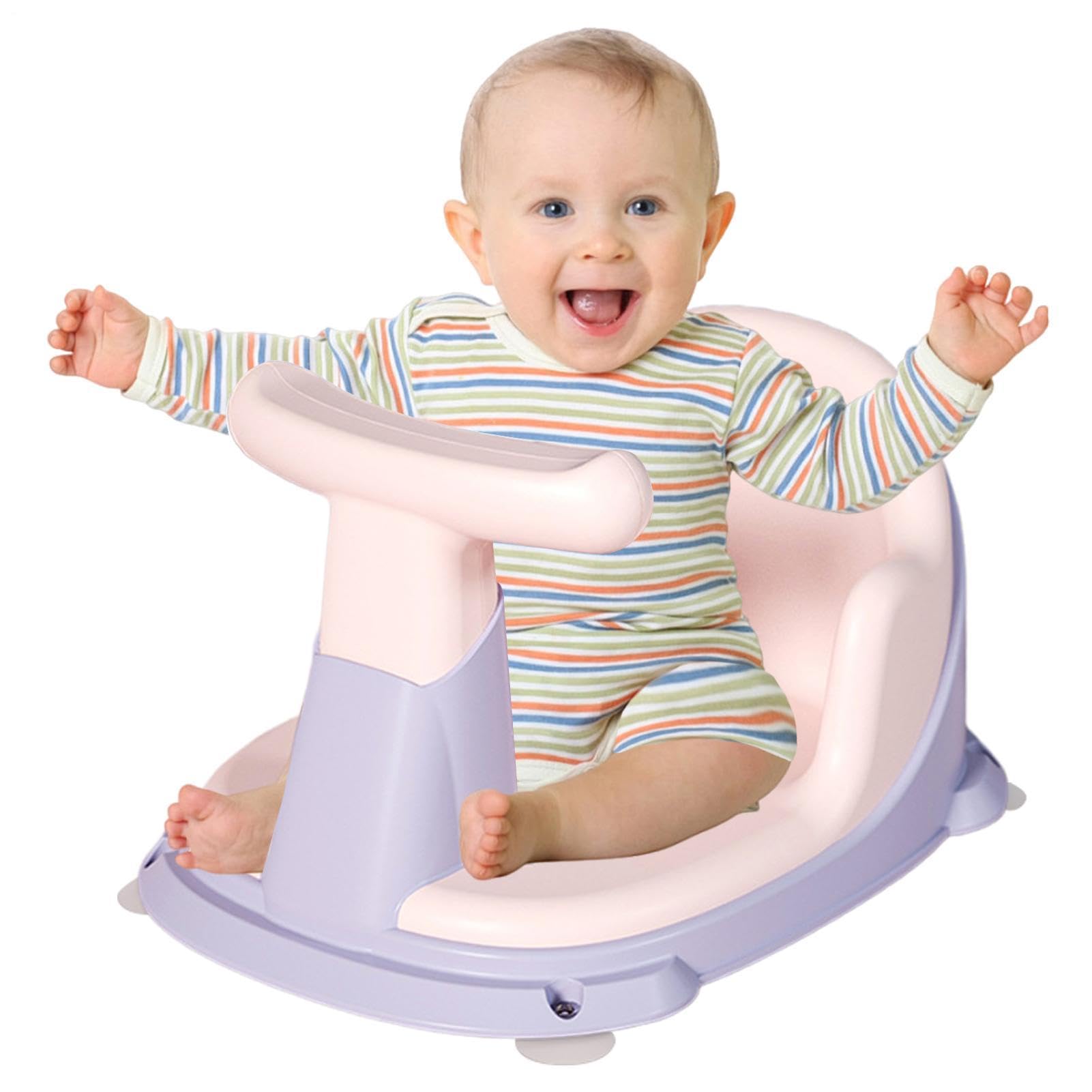 Sedile Per Doccia Con Ventose - Seggiolone Vasca Da Bagno 6 A 18, Supporto Il Dei Bambini | Ausilio Sit-Up Antiscivolo Vasche Schienale Alto Sicuro L'igiene Del Gioco Infantile
