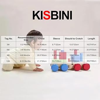 KISBINI Baby Kids Sleep and Play, Baby Cotton Pajamas with Mitten Cuffs, 2 Way Zipper Footed Sleeper Newborn-12 Months