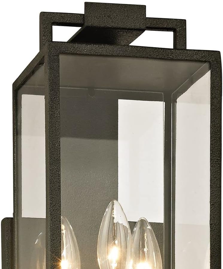 Beckham-3 Light Outdoor Wall Mount-6 Inches Wide by 21.5 Inches High-Forged Iron Finish