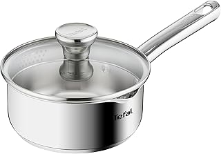 Tefal A70522 Duetto Steelpan met Glazen Deksel, Roestvrij Staal, Ø 16 cm, 21 x 11 x 36 cm