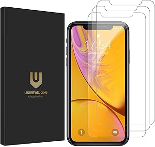 UNBREAKcable Compatible with iPhone XR Screen Protector (3-Pack), Tempered Glass iPhone 11 Screen Protector 3-Pack 6.1", 9H Premium Tempered Glass Screen Protector for iPhone XR 11 with Easy Installation Kit Free Alignment Tool, Anti-Scratch] UBXi145