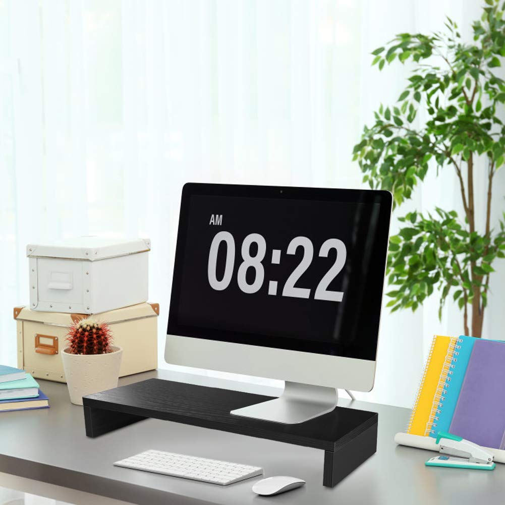 Wakects Schreibtisch-Monitorständer, PC- und Laptopständer, Monitorständer, Schreibtischregal, 50 x 20 x 7,7 cm (Schwarz)