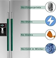 Vista 3 de 3 fundas para manijas de puerta de refrigerador, decoración de cocina, mantiene el electrodoméstico limpio, antiestáticas, para nevera, Verde