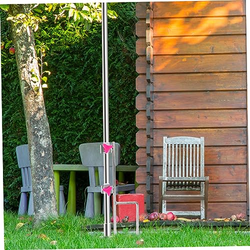 ABOOFAN Schirmhalter Regenschirm Bodeneinsatzanker praktischer Schirmständer Sonnenschirmspitze für den Innenhof Erdungsstecker Fischschutz Befestigung Rostfreier Stahl Erdanker Eisen – Bild 3