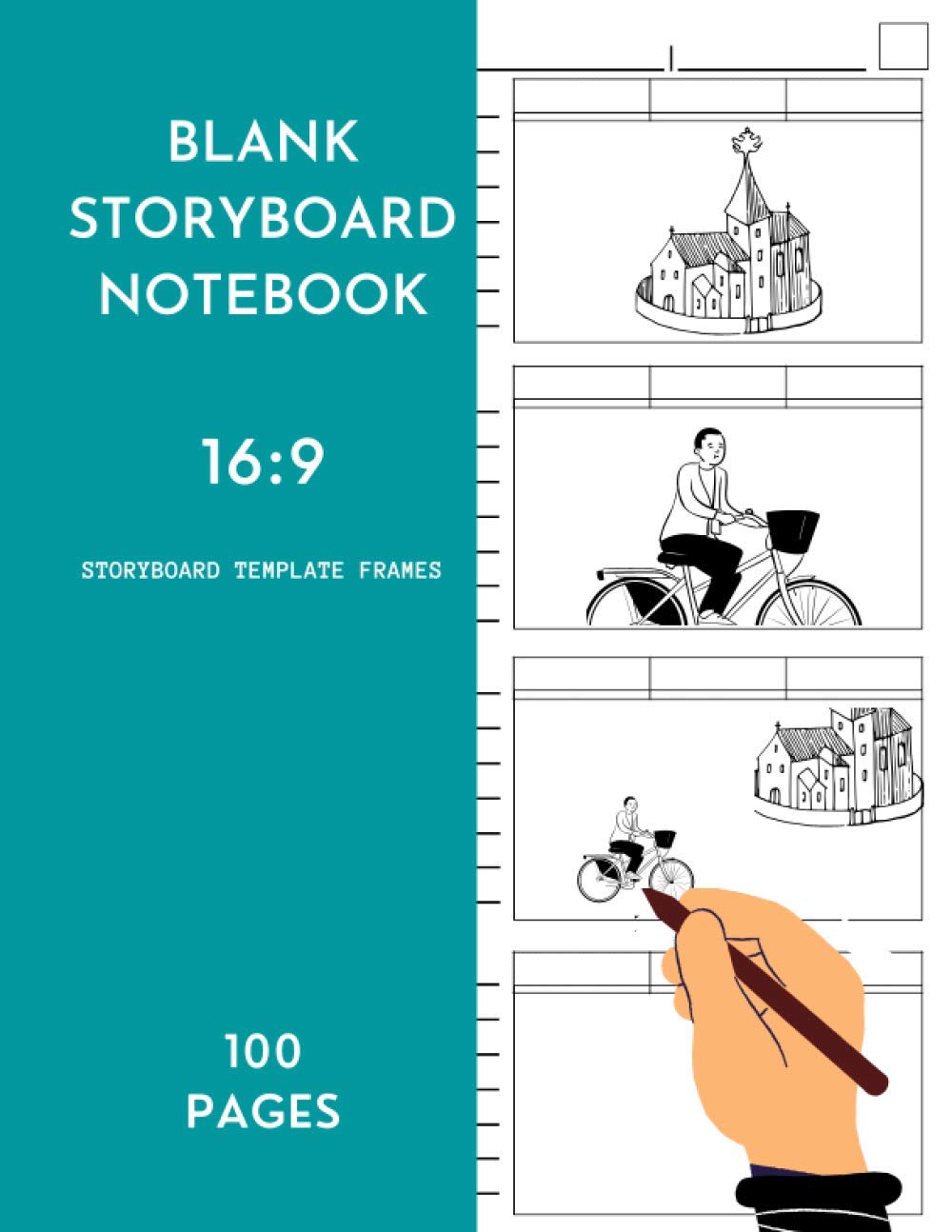 Blank Storyboard Notebook 16:9 Storyboard Template Frames: Storyboarding Template Sketchbook/Sketch pad with Panels For Anime/Manga/Video Creators, Kids