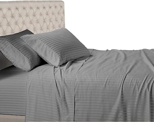 Juego de sábanas de tamaño King, sábanas suaves y transpirables, sábanas de lujo para hotel, algodón egipcio, juego de 4 piezas de fácil ajuste de