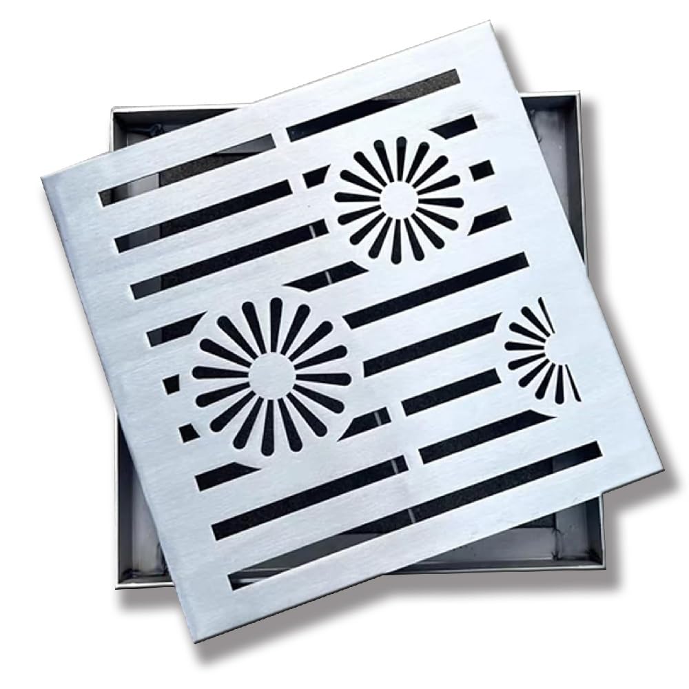 Colador de Drenaje Cuadrado extraíble para Uso en Exteriores. Rejilla de Acero Inoxidable para sumideros, Patios, atrios y entradas.